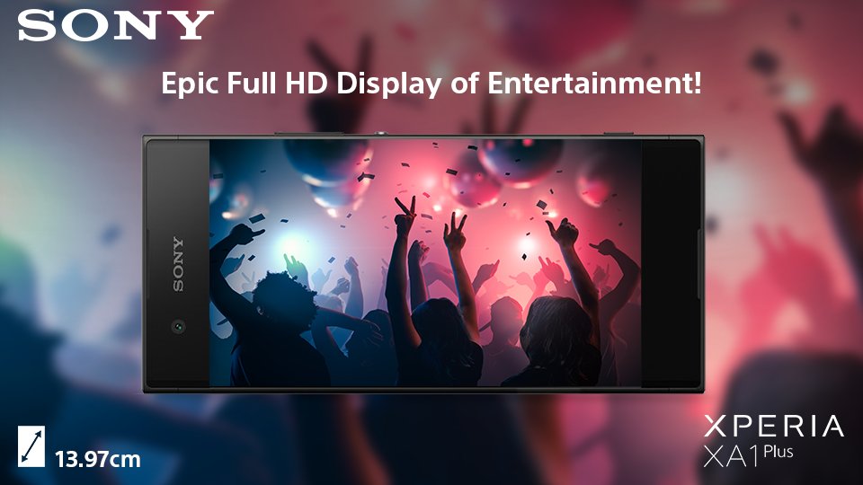 SonyXperiaIndia's tweet photo. Framing everything better with an exceptional, 1080p picture quality on a large 13.97cm Full HD Screen of the #Sony #Xperia #XA1Plus, big entertainment becomes even bigger and enriched with Image Enhance Technology. Know more: https://t.co/xIkAmNIbVT https://t.co/ovaneTb5xB