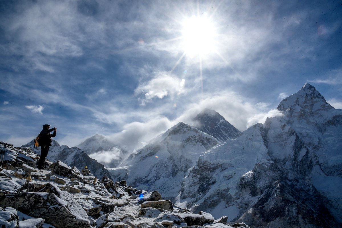 nepaltourismb's tweet photo. Wrapping up Dashain with good weather &amp; good vibes, in anticipation of  "Tihar", Festival of Lights, in about a  fortnight. For those trekking in the mountains, spend some time to reflect &amp; cherish the wonders of the universe among the  gigantic rocks of Himalayas.#VisitNepal2020 https://t.co/IoAp7oL3Qz