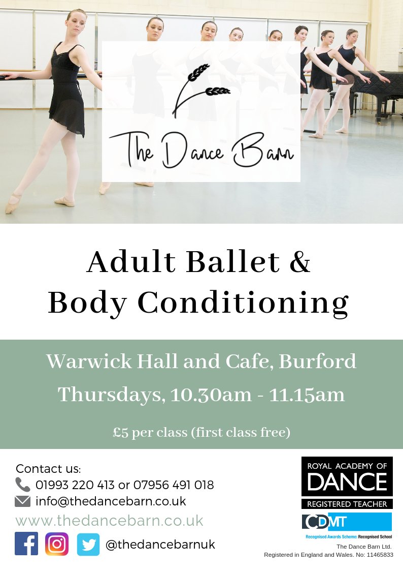 thedancebarnuk's tweet photo. We are hugely excited to be launching our new Adult Ballet and Body Conditioning Classes! The first class will launch on Thursday 1st November at the beautiful @WarwickHall_Bfd

Visit our website to learn more and book your free trial

https://t.co/scjN71MY68… https://t.co/FCFSPzyD3o