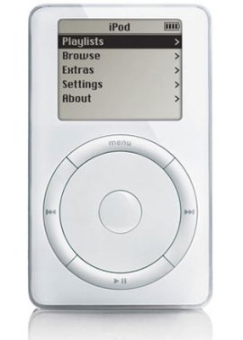 Tal día como hoy, un 23 de octubre de 2001 se presentaba el iPod, el reproductor portátil de música de Apple. Inicialmente se lanzaron versiones de 5GB y de 10GB, guardaba 1000 canciones y costaba unos 350 euros. youtube.com/watch?v=mE_bDN…
 #efeméridesMolonas