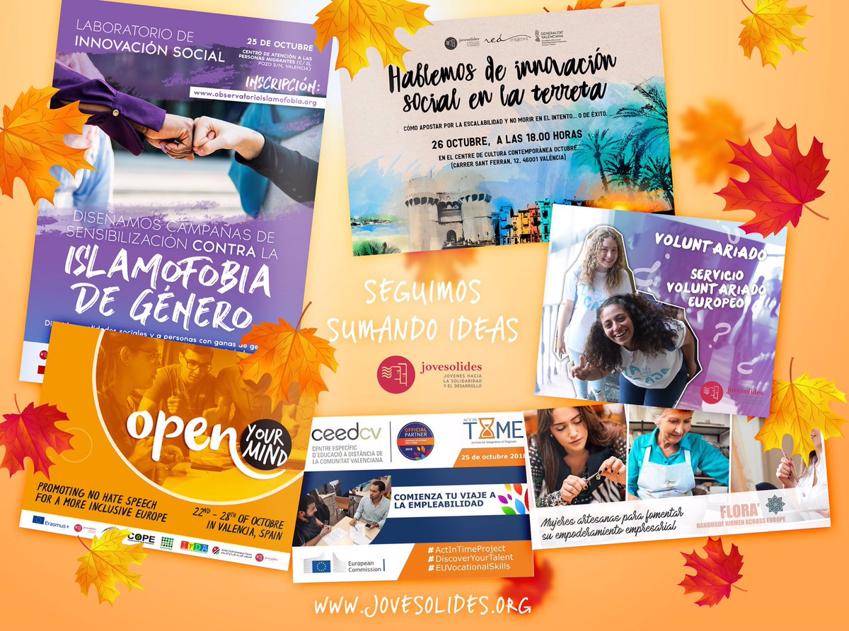 ¡@JOVESOLIDES inicia una semana llena de actividades! 💪Síguenos a través de los hashtags #OpenYourMind, #Florà, #islamofobiadegénero, #InnovaTerreta, #HazVoluntariado y entérate cómo podemos cambiar el mundo! 🌎💜