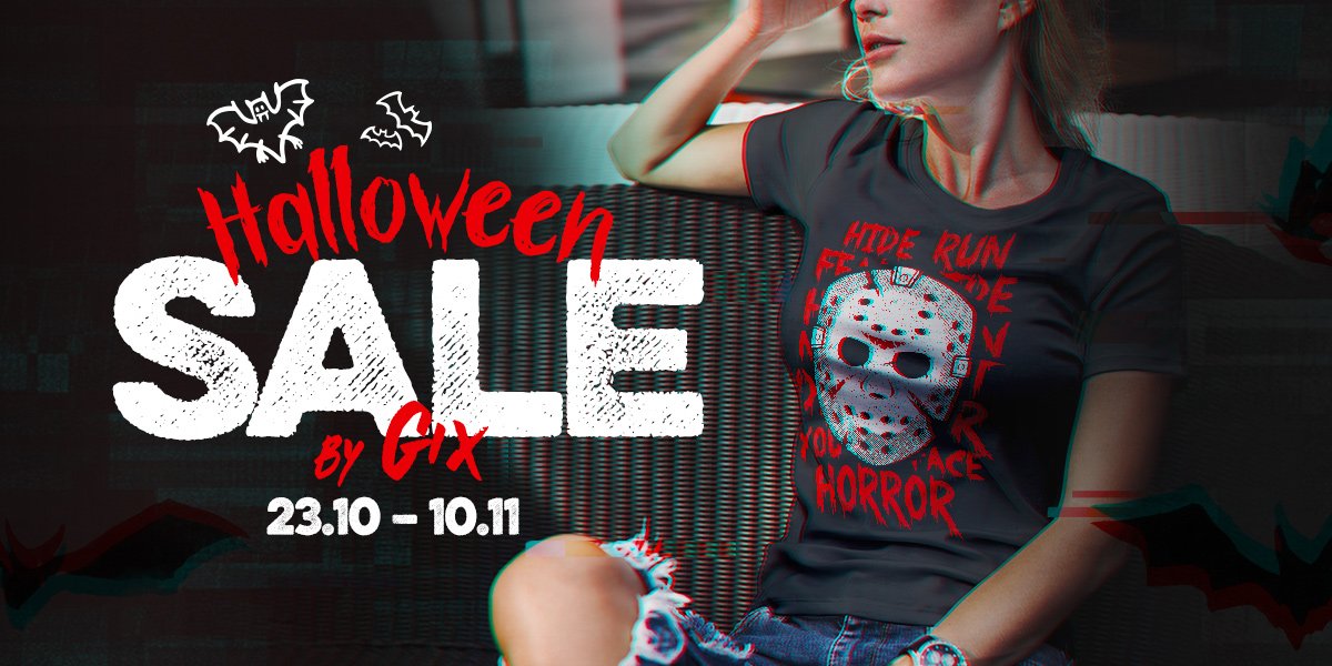 gixwear's tweet photo. Terrifying sale is coming!
Only until November 10th monstrous discounts on every halloween design!

The entire collection of T-shirts and canvas 
 - https://t.co/uHa9NAM0h3 https://t.co/sdNOKgfNpx