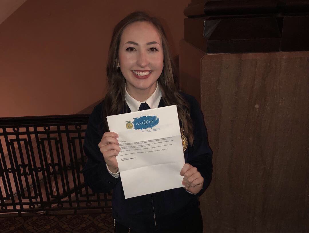 Congrats to <a href="/juliaknaggs/">Julia Knaggs</a> for advancing in the National Officer Process! See you this week in Indy!