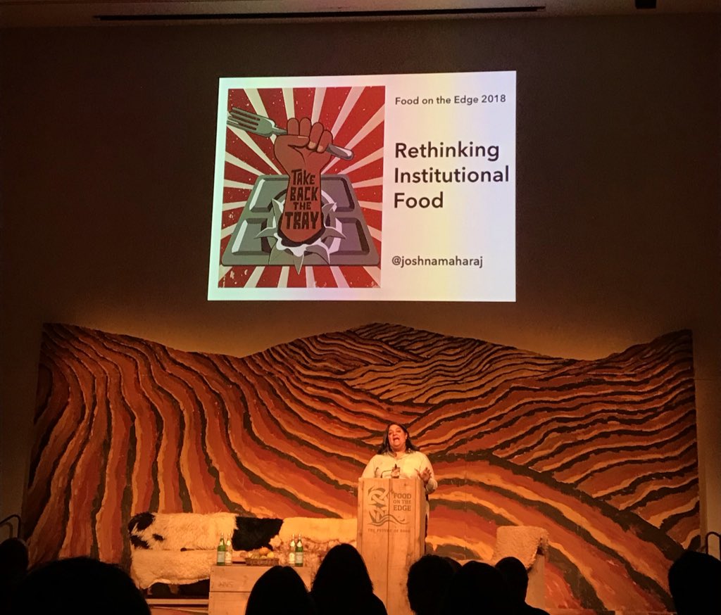 AnthonyOToole_'s tweet photo. It’s time to prioritise and revolutionise food in public institutions. 

@joshnamaharaj highlights chefs can play a vital part in driving this social change. We understand food and need to bring food to the administrative table.

#FOTE2018 https://t.co/IxUjFkkbQV