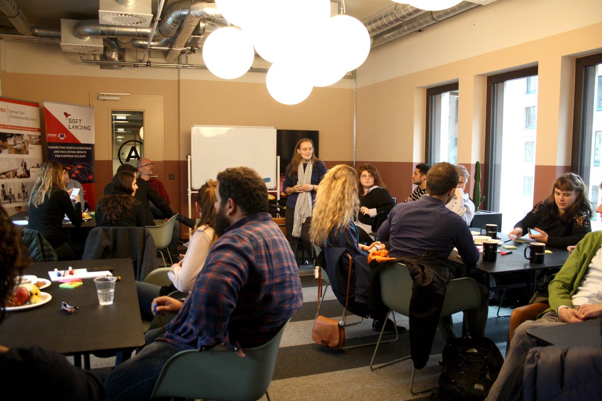 GermanTechBLN's tweet photo. "I solve your challenge!" is the name of the third workshop for the Soft-Landing delegation, led by GTEC's @maria_in_berlin!
The objective for this workshop is to solve challenges made by others of the group and make use of the unique composition of ecosystem leaders and startups https://t.co/pryeWVwOrt