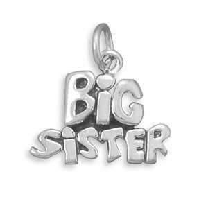 Big Sister Charm, Sister Charm, Birthday Gift, Necklace Charm, Bracelet Charm, Chain Charm, Sibling, Sis, Sterling Silver Big Sister Charm tuppu.net/8b8da02f #Etsy #jewelrymandave #SisterGift