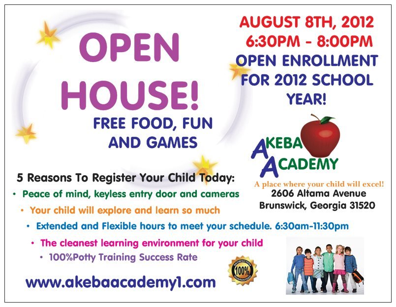 Daycare Open House Flyers