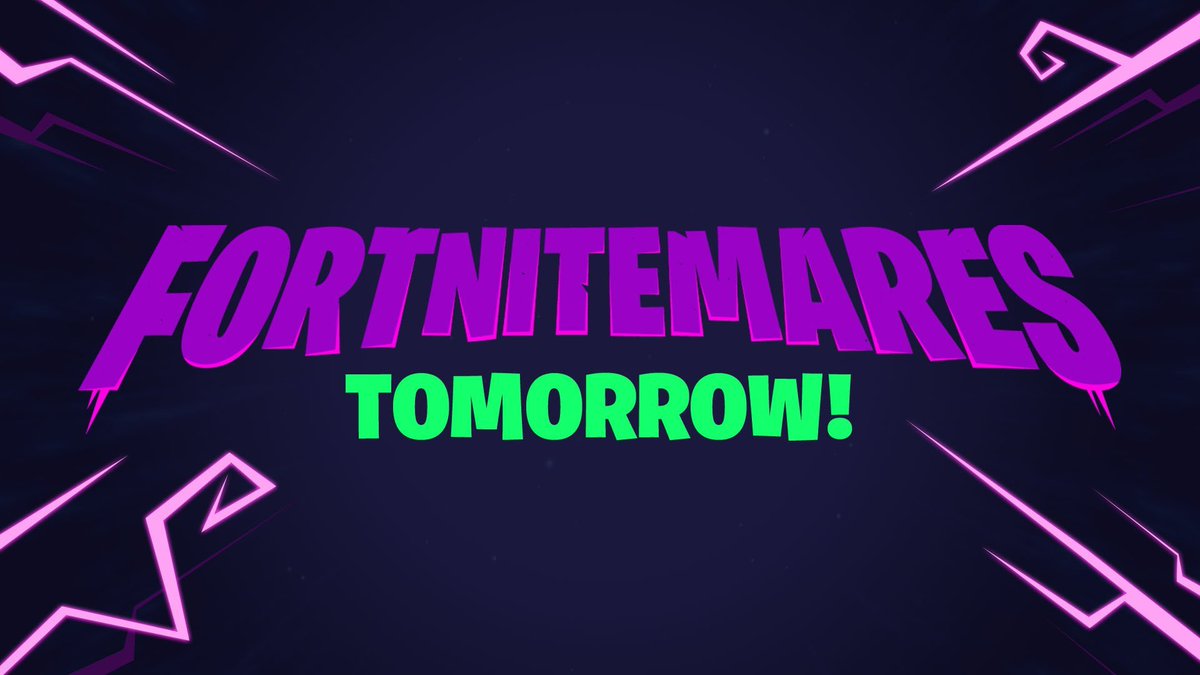 FortniteBR's tweet image. It's official! Fortnitemares begins tomorrow. #Fortnite

"The crack of lightning
Illuminates your wins
Arise, dark ones-
The fight begins."