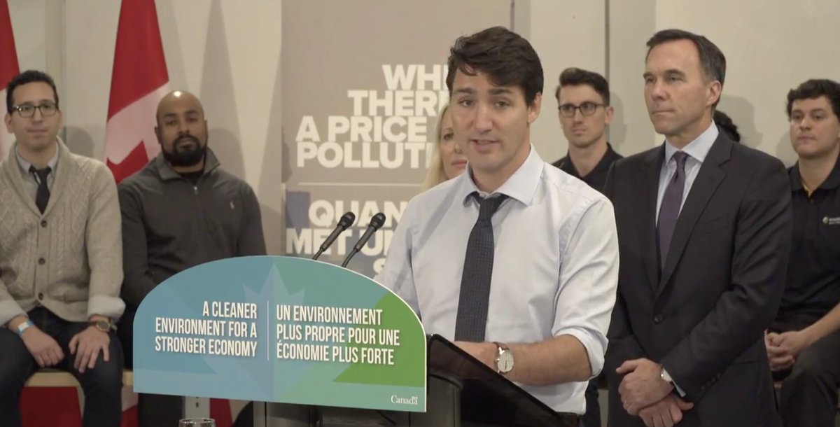 It's official. Carbon fee and dividend, the #climate solution we've lobbied on for years, is now the default carbon pricing policy in Canada. <a href="/JustinTrudeau/">Justin Trudeau</a> just announced it! (Watch: facebook.com/Environmentand…)
