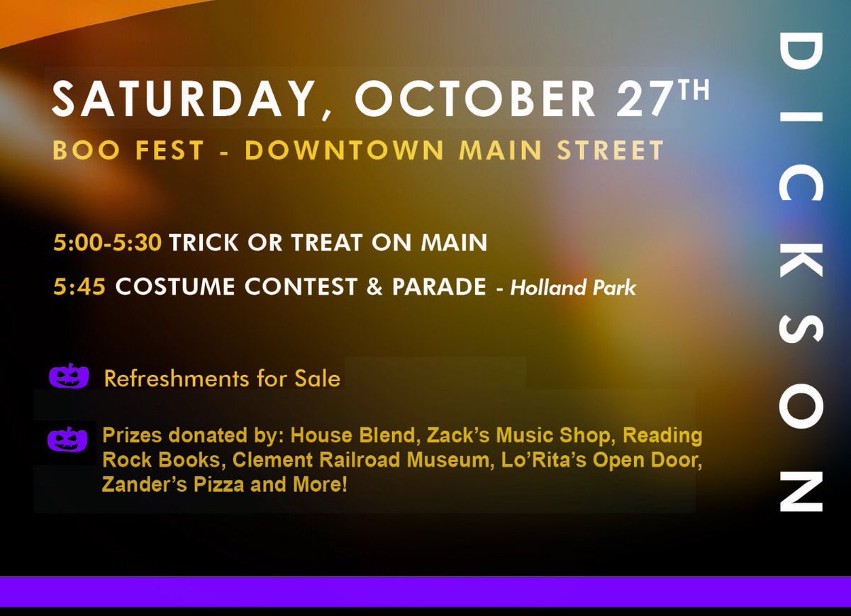 This Saturday!  Bring the young’uns so they can trick or treat their way down Main Street!  #dicksontn #downtowndickson #historicdowntowndickson
