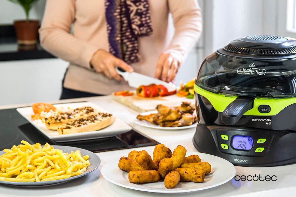 CECOTECoficial's tweet photo. Disfruta de tus #recetas favoritas cuidando de ti y de los tuyos con la freidora #dietética Turbo #Cecofry 4D. ¡Es mucho más que una freidora sin aceite! 🤗

➡️ https://t.co/XbRWRj5oxn https://t.co/gekG5pUWVm
