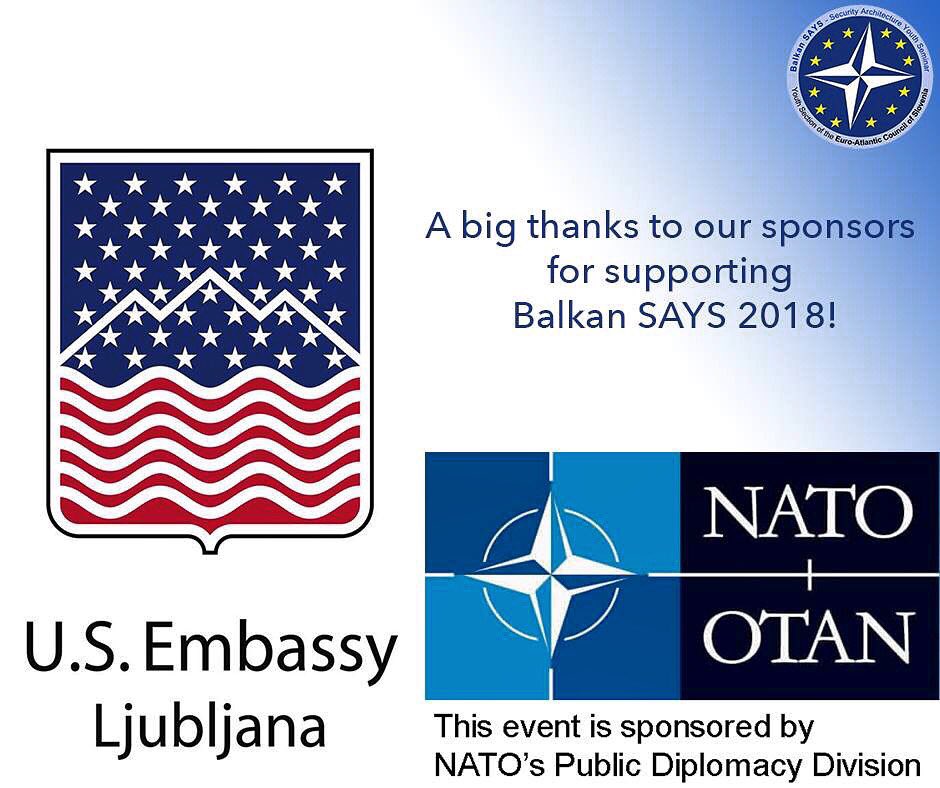 Sponsors which supported this year's event - @USEmbassySLO and NATO's Public Diplomacy Division, thank you.