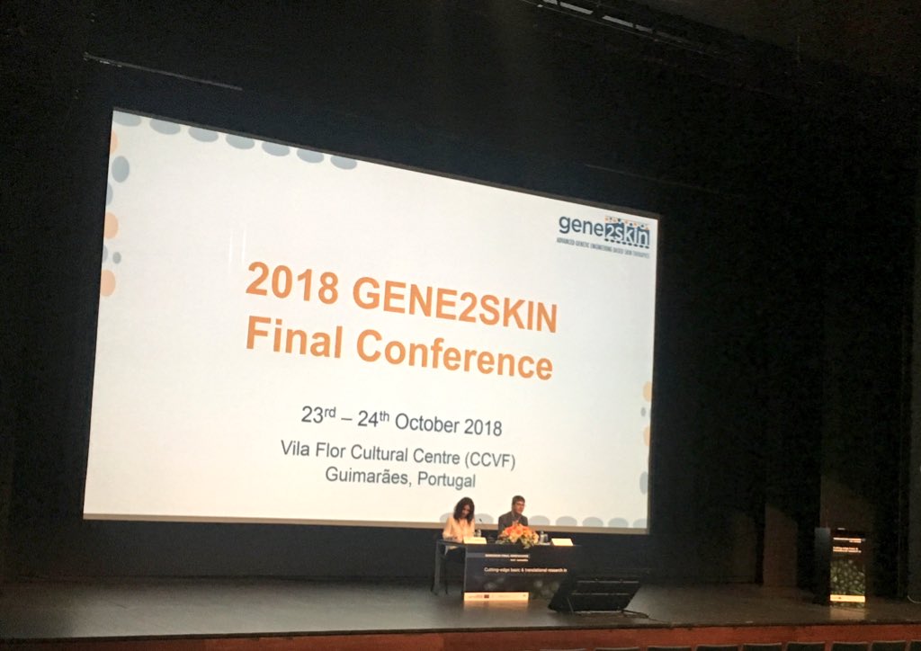 DrChrissy_P's tweet photo. Kickoff of the #Gene2Skin final conference in Guimarães, Portugal. @KCLstemcells @udominho https://t.co/MFRf9agnYP