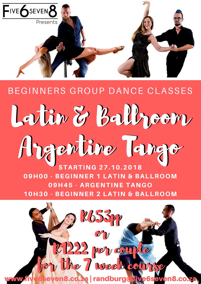 five6seven8ds's tweet photo. Our last Latin & Ballroom group course will be starting this Saturday, 27 October.
Sign up today and learn some dances you can use for all your upcoming year end functions.
#latingroupclass #latindancing #ballroomdance #groupclass #dance #latinclasses #argentinetango #tango https://t.co/5EOHmHLbTT