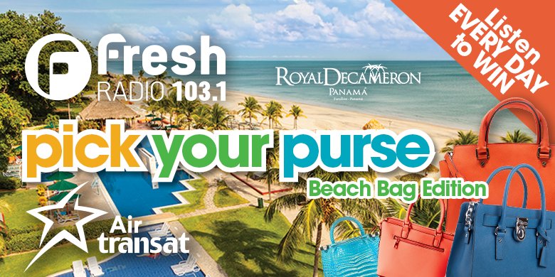 1031FreshRadio's tweet photo. . @kim_woodbridge &amp; @MarkEMarkFM ~ congratulations to Tara Elliott of London who WON an all-inclusive trip for 2 from @airtransat to the @decameronpanama ✈️🌴☀️ #PickYourPurseBeachBagEdition #FreshMornings #LuxuryOnUs https://t.co/dIpbewnzlz