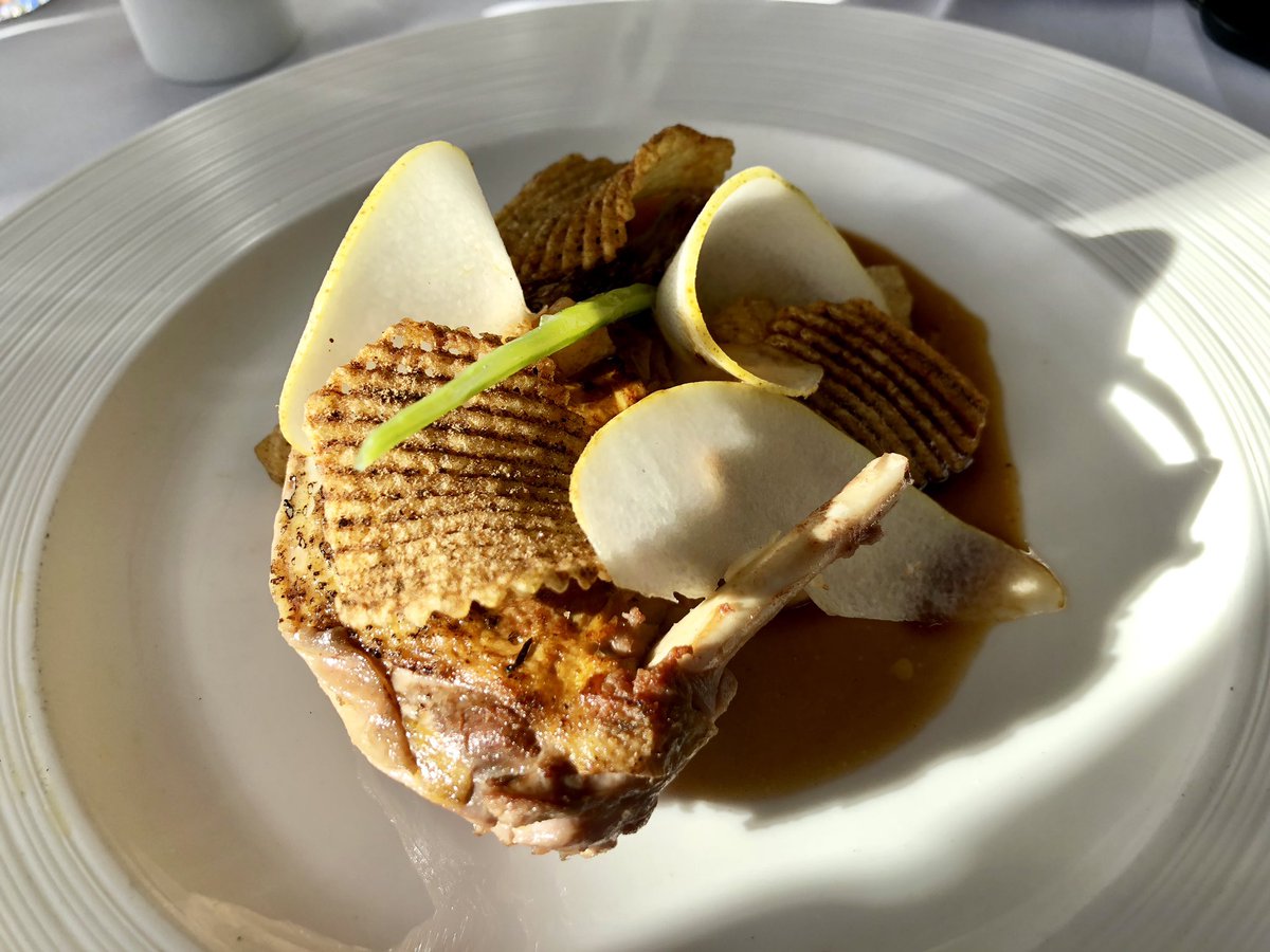 carlhousbey's tweet photo. Delicious start for me &amp; @Caterfour to #CannonBallRun2018 with this Breast of Yorkshire Pheasant, purée &amp; roast garlic from @BlackSwanHotel https://t.co/kqZ4reP4Iu