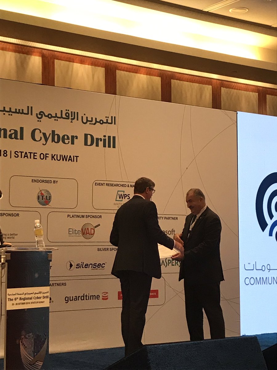 WritePilot's tweet photo. @ProtectionGIntl @PGICyber Sebastian Madden receives a certificate of appreciation for speaking at the #rssummit @ITUARCC #CyberSecurityAwarenessMonth https://t.co/ISE6u3l5Qw