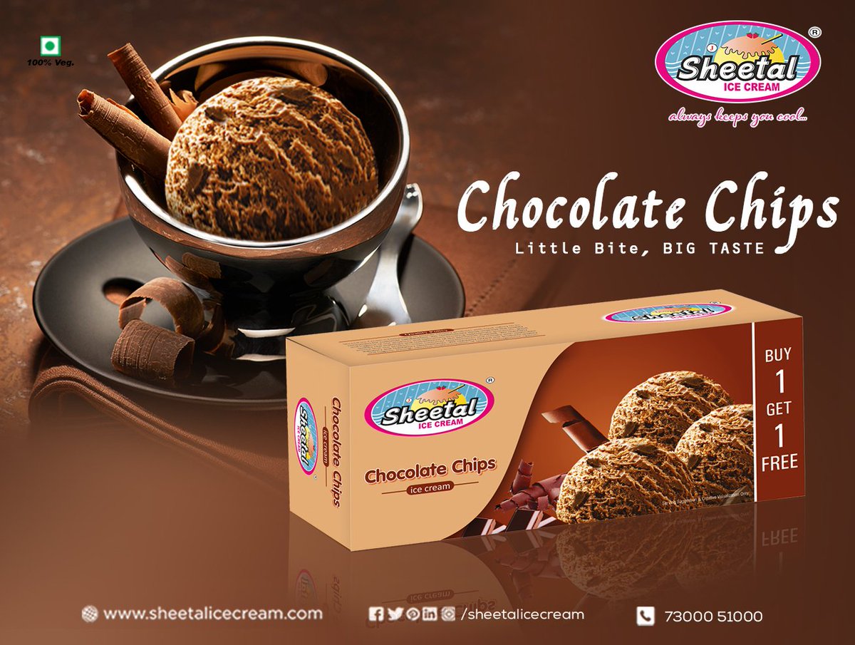 SheetalCream's tweet photo. Chocolate Chips : Little Bite, Big Taste...

Sheetal Ice-Cream🍧
#SheetalIceCream #Sheetal #IceCream #Cool #India #ice #cream
#Flavour #Fresh #Chocolate #chips #Bite #Little #Big #taste https://t.co/ua3D3CsXkv