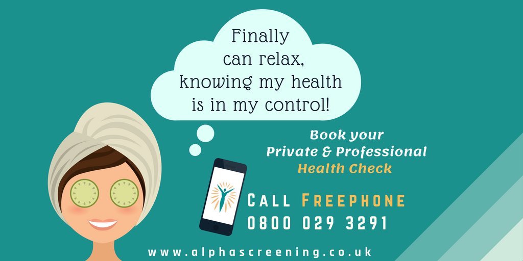 AlphaScreening's tweet photo. Taking control of your health can only be a good thing. We provide private health screening for men and women in the UK. Call FREEPHONE 0800 029 3291 or email info@alphascreening.co.uk to learn more #healthscreening #healthuk #ukhealth #healthcheck #menshealthuk #womenshealthuk https://t.co/o2ePPupVV6