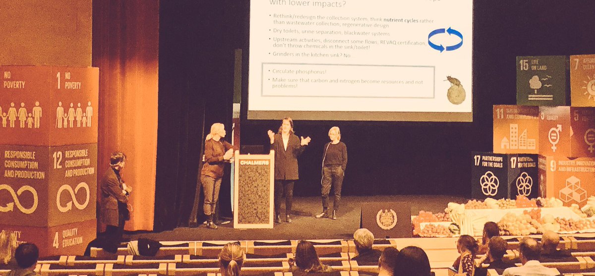 Production_AoA's tweet photo. Today we are at the #chalmersftw #SustainabilityDay, which is a strong focus for us. Right now Björn Sandén, Magdalena Svanström m fl on stage about circular economy in different areas #led #sludge #rubbertires https://t.co/nDCBJUfZWu