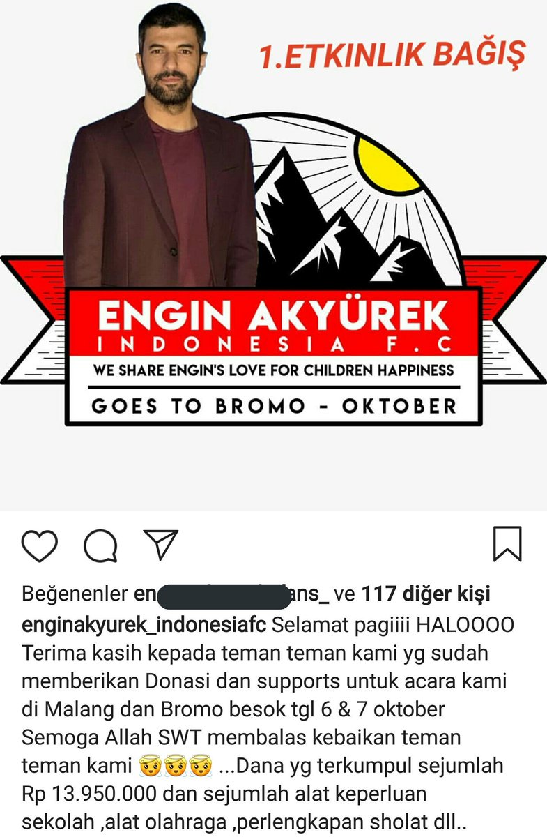 EAdeaz's tweet photo. Endonezya'lı #EnginAkyürek fanları; Enginin doğum günü için topladıkları bağışlarla çocuklarının eğitimine destek oldular, toplanan bağış beklenenden fazla olunca, kalan parayı ülkelerindeki Türkiye'de ki AKUT benzeri arama kurtarma derneğine bağışlamışlar bravo👌👏 @Artistanbul1 https://t.co/Tthv7pCajH