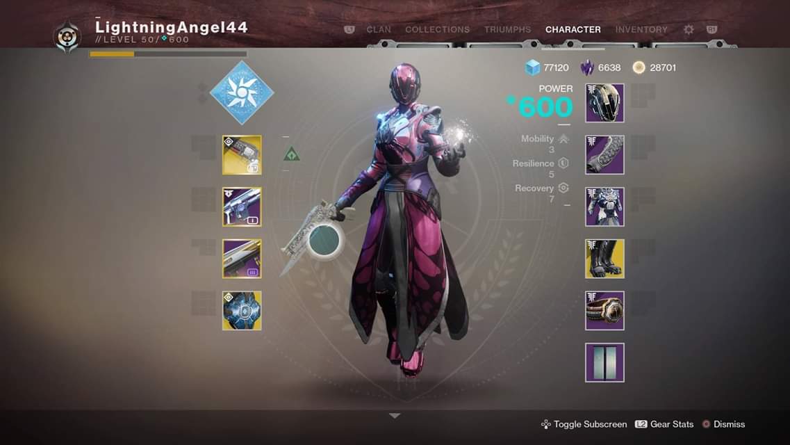 Lightning4angel's tweet photo. Hit 600 This Week Without Doing The New Raid :') #Destiny2 #Destiny2Forsaken #MaxLightLevel #GamersUnite #GirlsWhoGame #Warlock https://t.co/2wqesSV7Ds