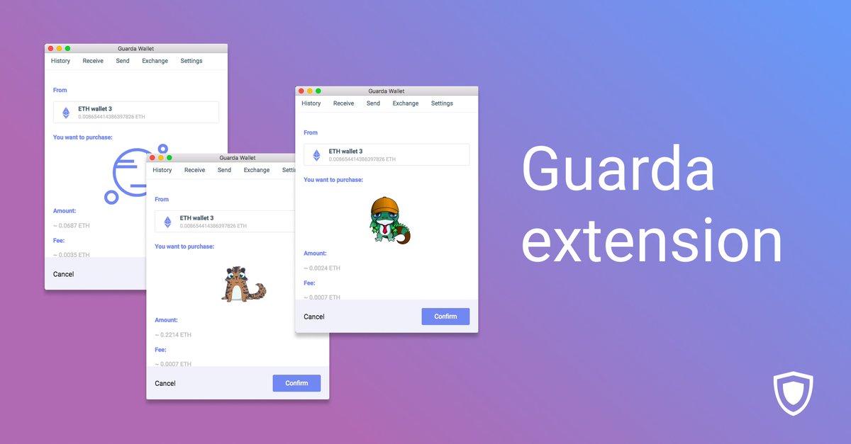 GuardaWallet's tweet photo. Make your #dApps experience colorful with @GuardaWallet Chrome extension. You can now actually see your @CryptoKitties @BlockchainCutie and @0xUniverse #ERC721 tokens right in the wallet. https://t.co/aL1elCzZzX