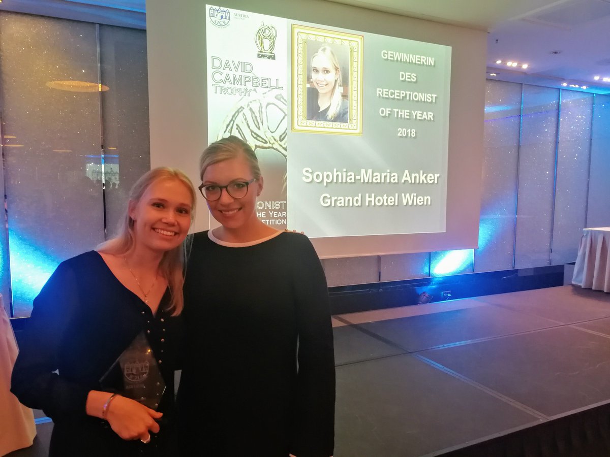 Yesterday the Receptionist Of the Year award 2018 by #AICRAustria was presented - Tina was part of the Jury and celebrated with the winner! 🏆 Congratulations Sophia-Maria Anker from Grand Hotel Wien! 🎊 🎉

#ROTY2018