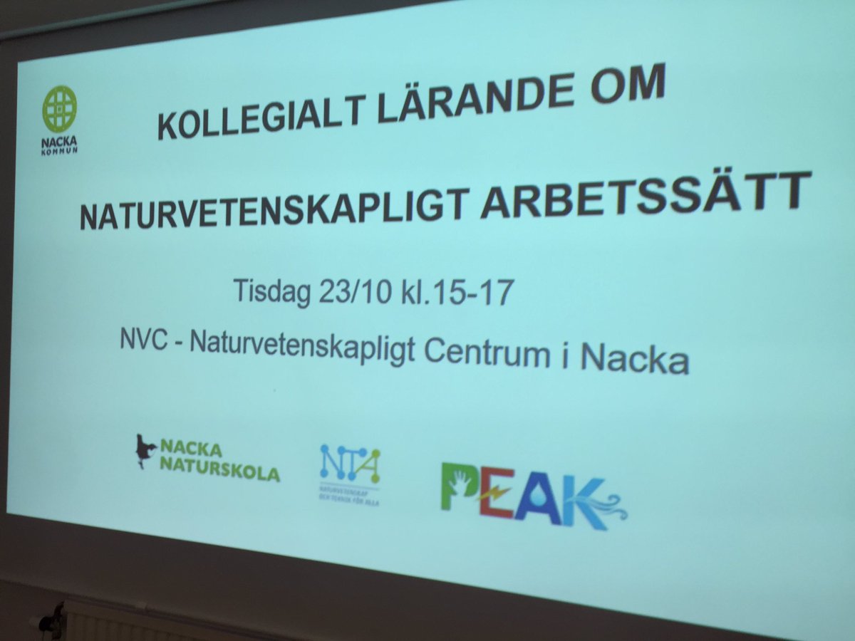 Träff nr 2 för lärare som undervisar i naturvetenskap #nvc #peak <a href="/NackaSkolor/">Nacka skolor</a>