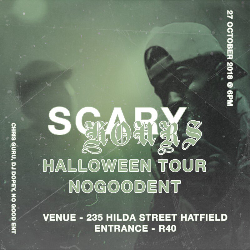 sogood_ent's tweet photo. First leg done &amp; dusted 🚀 God Bless @PeadaPipper &amp; Pitori ✌🏾

This weekend marks the 2nd leg of the Scary Hours Tour, and Bafana Ba Mathata - NOGOOD ENT - will be out in Hatfield to set it alight! 🔥

Pull up &amp; come see the boyz do what they do best! https://t.co/RLum8ilB87