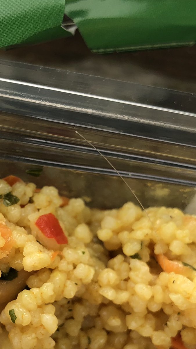 blxckcatanna's tweet photo. @asda absolutely disgusted to say that I’ve found a hair in one of your spicy vegetable cous cous pots 🤢🤢🤢🤮🤮🤮🤢🤢🤢 https://t.co/4H9jUIqPHm