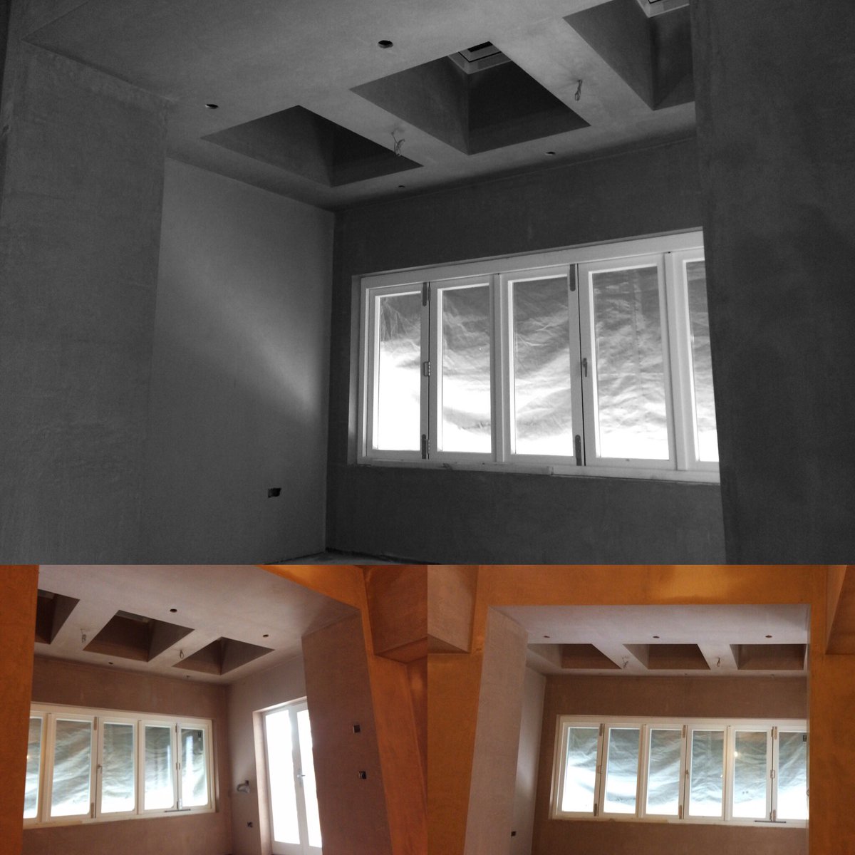 Sun room skim coated ready for final fix