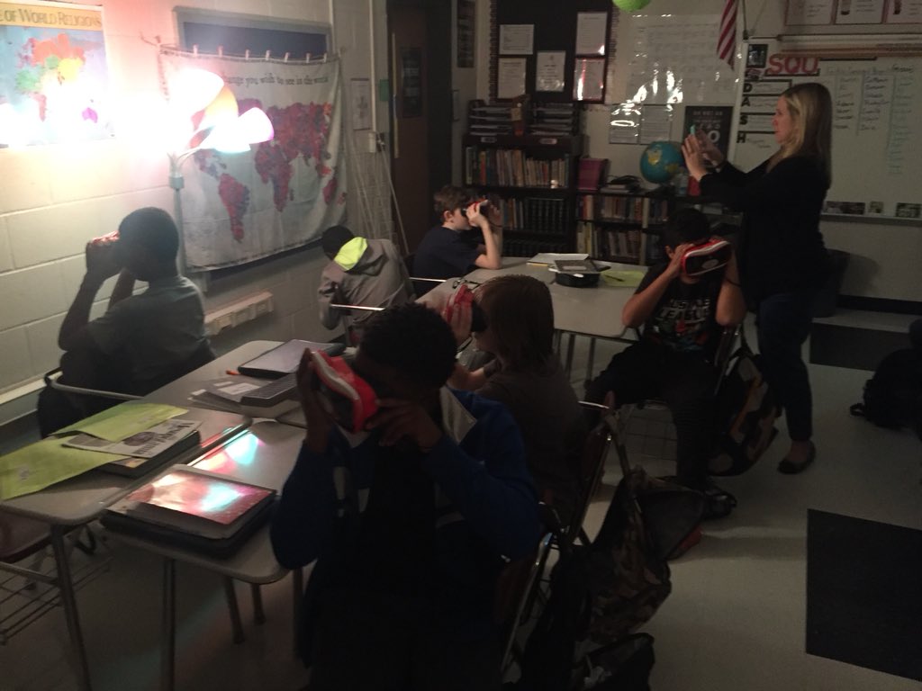 cpmiddle's tweet photo. Getting ready for Egyptian Day by going on a Google Expedition of Ancient Egypt in Taylor’s SS class. So cool! 😁@cpmiddle #squiresquad #4csbcsd #bcsdtechteam https://t.co/1Ub9I1iS5L