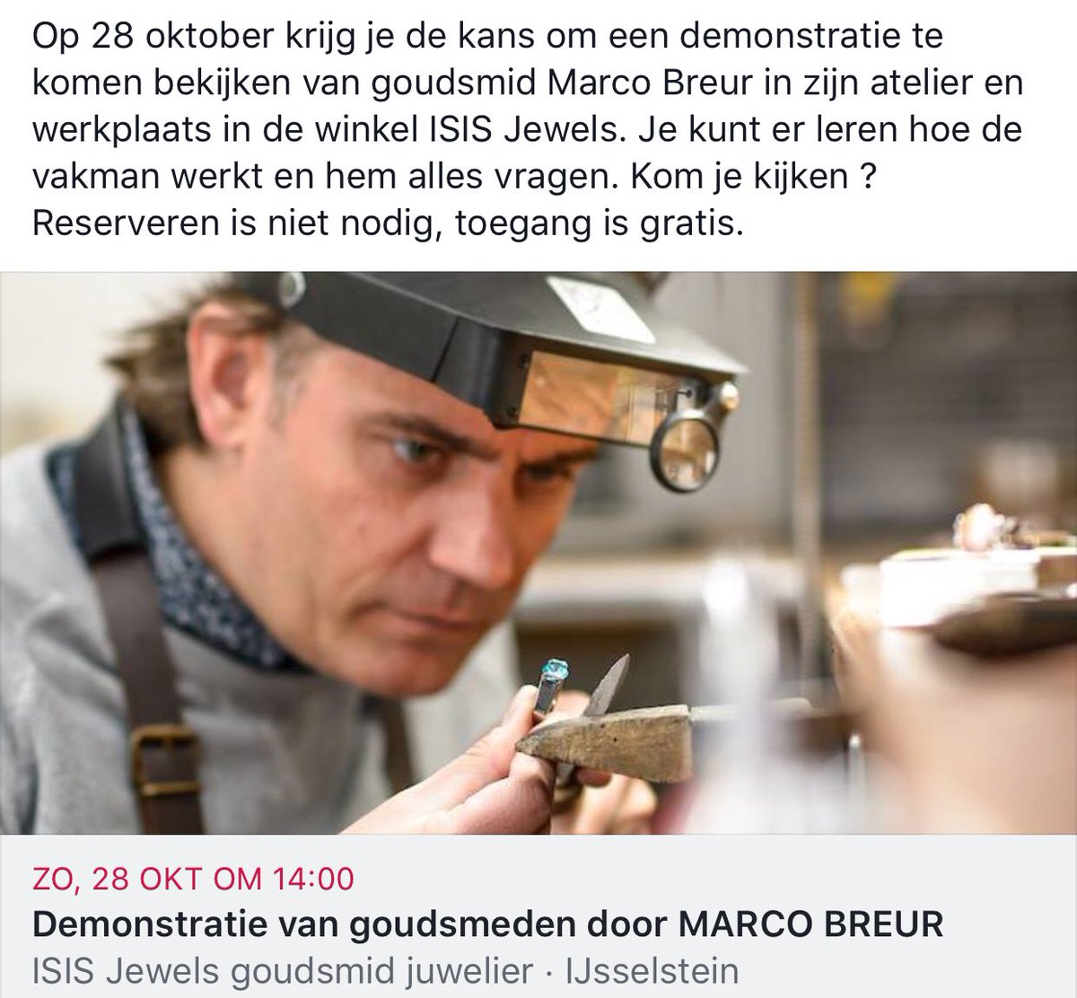 ISISJewels's tweet photo. Kom je kijken? #goudsmeden #demonstratie #MARCOBREUR  #madeinijsselstein #madeinholland #handwerk #handmade #handgemaakt #goud #sieraden #juwelen #ambacht #meestergoudsmid #isisjewels 
#ijsselstein #utrecht https://t.co/q9MWu686Os