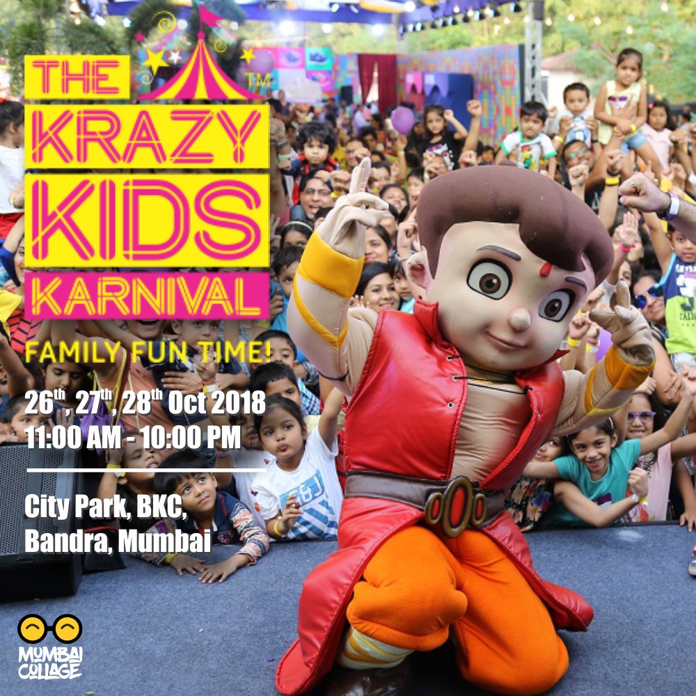MumbaiCollage's tweet photo. Wanting three days of non-stop excitement for your kids?? Head to THE KRAZY KIDS KARNIVAL this weekend. 

#krazykidskarnival #BKC #bkcmumbai #mumbai #mumbaikar #funthingsinmumbai #mumbaicollage #thingstodoinmumbai https://t.co/nJrkroJsRc