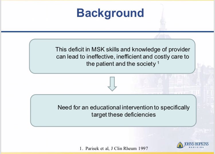 PanlarJ's tweet photo. Uzma Jalal Haque,MD de John Hopkins el deficit del conocimiento sobre las enfermedades Musculoesqueleticas lleva a una atención ineficiente, poco efectivo y un alto costo para el paciente y la sociedad @PanlarJ @PanlarLeague @carlostororeuma @carvicab @LeoFerreyraG #ACR18 https://t.co/YRkgjBsKtc