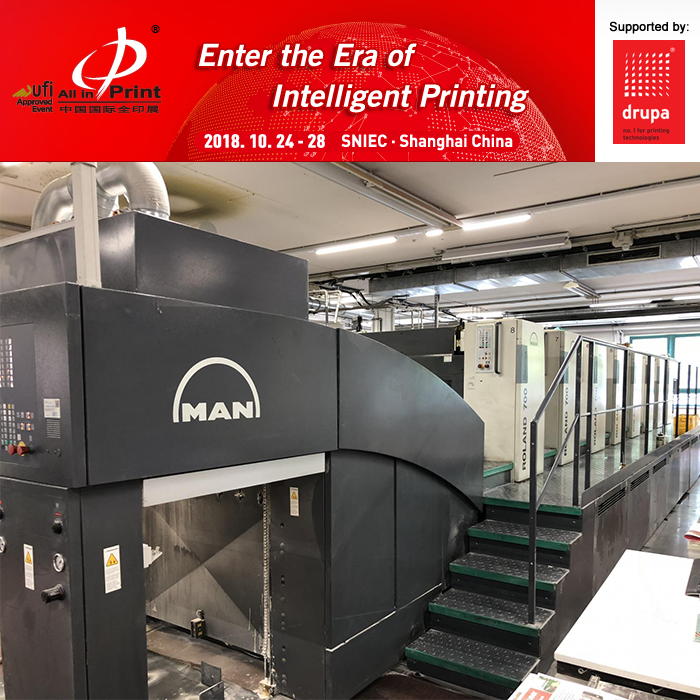 AribasPrinting's tweet photo. The countdown is on! We are happy to see you tomorrow at All in Print 2018 in Shanghai! Get ready for our latest available printing and finishing equipment. For example, our 8-color MAN-Roland 708 3B P, 2007. #manroland #allinprintchina #allinprint #allinprint2018 #printing https://t.co/mnTl6BFUQp
