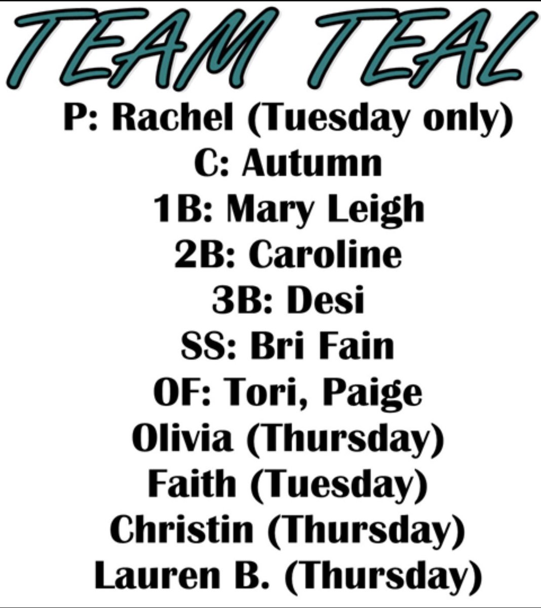 Here are the teams for tonight and Thursday. #ACE