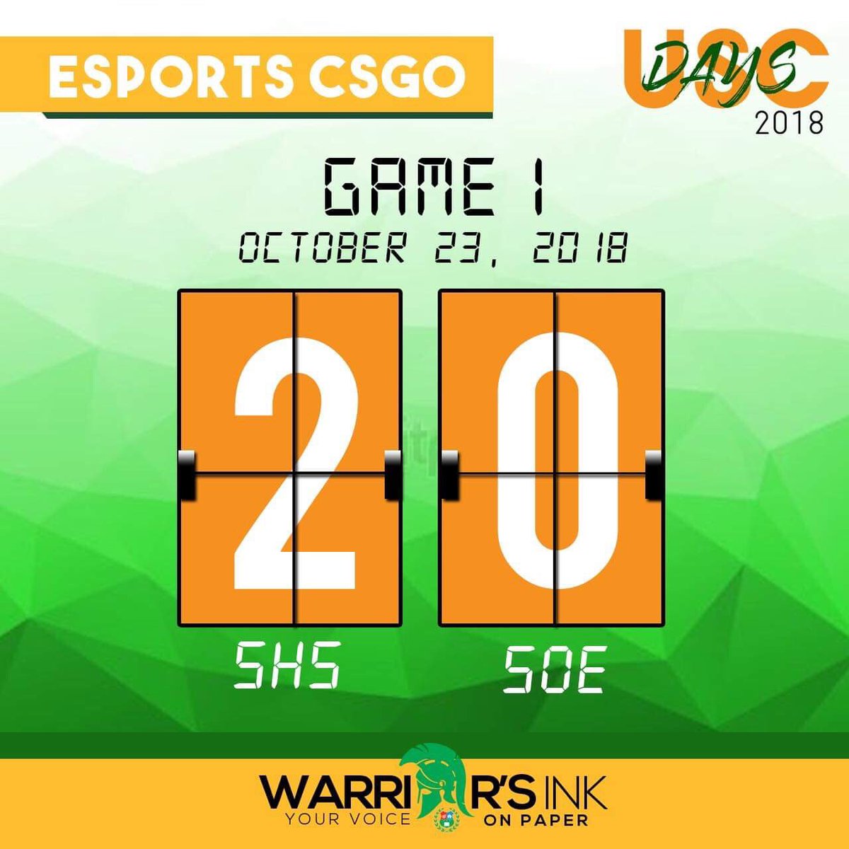 warrior_inkshs's tweet photo. SHS eSports CSGO Updates

#LabanPotentials
#Undaunted
#LetsGoSHS https://t.co/8SKwNAipeU