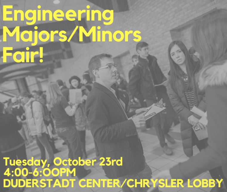 UmichEAC's tweet photo. TODAY!!  Majors/Minors Fair, 4-6pm.  FREE PIZZA! 🍕  #umicheac #umich #mgineer #umichengin #goblue https://t.co/geKoYBV8Ny