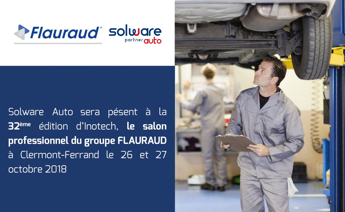 SolwareAuto's tweet photo. 🎉Rendez-vous le 26 et 27 octobre pour la 32ème édition du Salon #Inotech à Clermont-Ferrand organisé par le groupe #Flauraud
Rencontrez l’équipe Solware auto sur le stand n°50 afin de découvrir notre nouveau logiciel de gestion, #winmotornext !🚗 https://t.co/hKGrtQhMdq