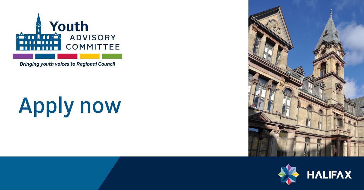 We're looking for 12 youth between 15-24 to be part of the Youth Advisory Committee. YAC will assist and advise Regional Council on issues affecting youth in the municipality. Applications will be accepted until November 11, 2018. Learn more at halifax.ca/YAC
