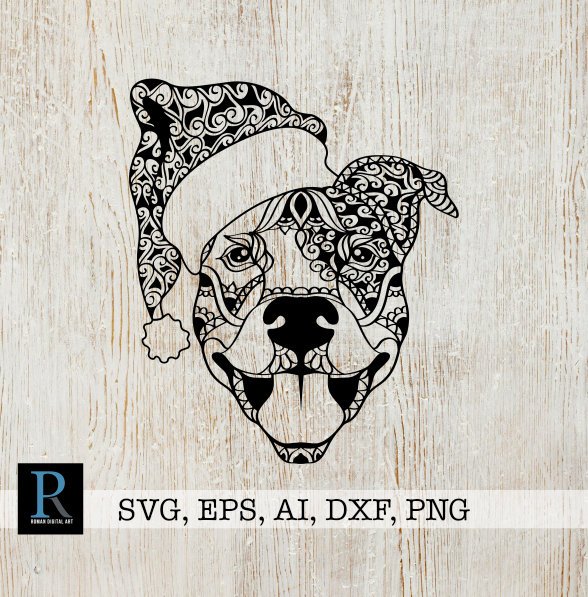 Download Free Roman Poljak On Twitter Christmas Pit Bull Svg Romandigitalart SVG DXF Cut File