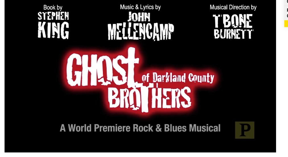 PLAYBILLder (@playbillder) on Twitter photo .<a href="/BwayLicensing/">Broadway Licensing Global</a> is working with <a href="/StephenKing/">Stephen King</a> and <a href="/johnmellencamp/">John Mellencamp</a> to develop a new version of their musical Ghost Brothers of Darkland County for worldwide licensing in 2019. bit.ly/2Pgx3RX .<a href="/BwayLicensing/">Broadway Licensing Global</a> is working with <a href="/StephenKing/">Stephen King</a> and <a href="/johnmellencamp/">John Mellencamp</a> to develop a new version of their musical Ghost Brothers of Darkland County for worldwide licensing in 2019. bit.ly/2Pgx3RX
