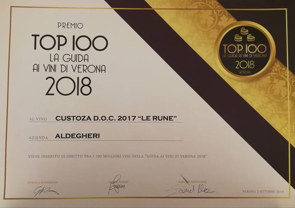 Premio Top 100 "Le Rune" 
#guidaviniverona #guidavini #wine #whitewine #topwine #top100 #vino #vinoitaliano #athesis #winepassion #instawine #viniveronesi #winetasting #lerune #premio #veneto #aldegheriwines #tastingwine #photooftheday #italy