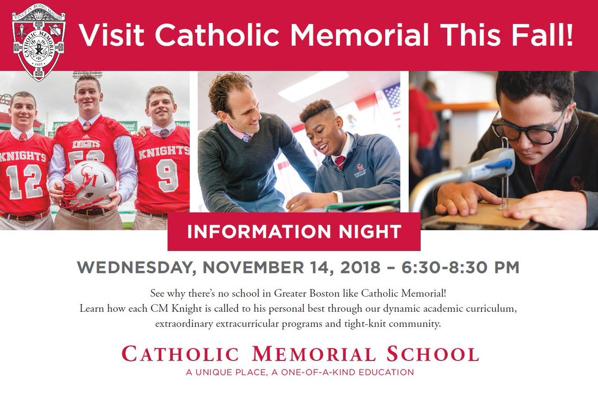 Haven't visited <a href="/CatholicMem/">Catholic Memorial</a>'s campus yet this fall? Join us for Information Night on November 14th!