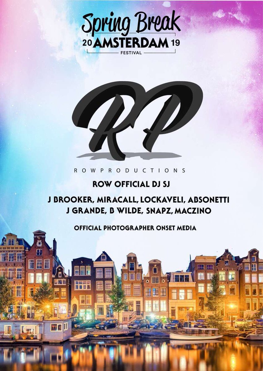 RowRecordings's tweet photo. 14th until the 16th April 2019 we head to spring break Amsterdam #SPRINGBREAK #springbreakfestival #amsterdam #newmusic #essex #row #family https://t.co/msmW2RyJoj