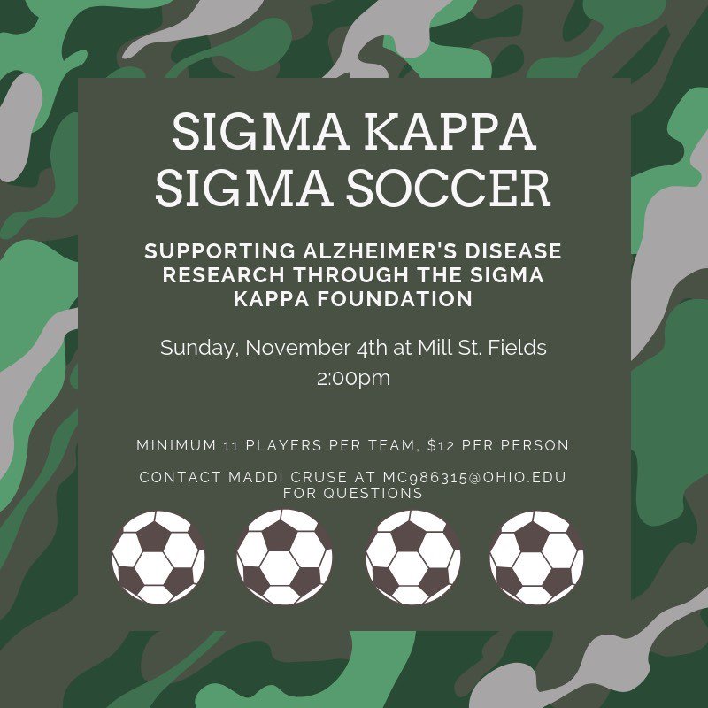 OhioGreekLife's tweet photo. Join @SigKapOU for their Sigma Soccer event this afternoon at Mill Street Fields. Donations still be accepted at https://t.co/Ckx6Ep65lU https://t.co/tHdln8S9Oq