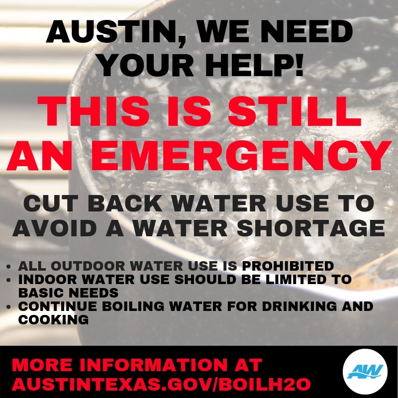 Austin Water on Twitter "We need your help! All AustinWater customers should minimize water
