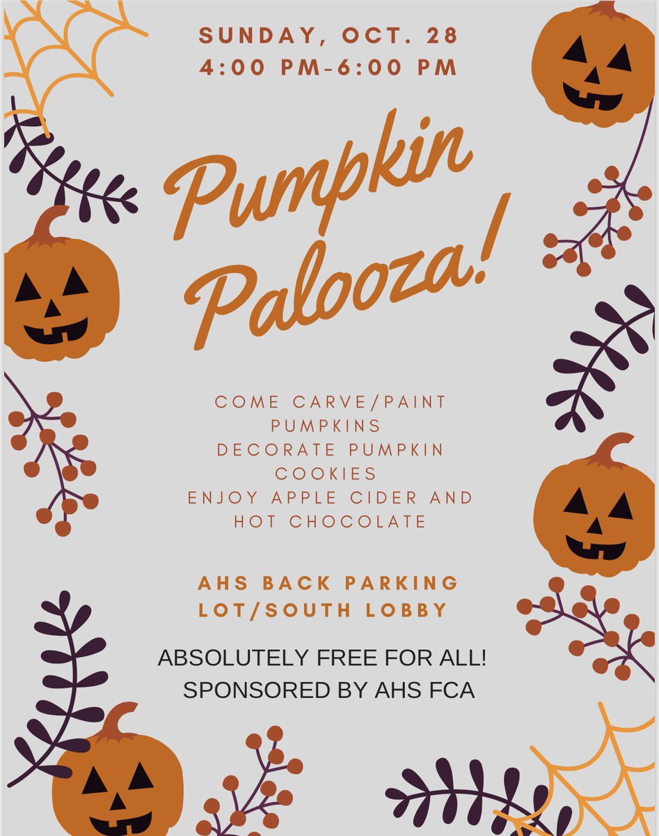 ahsfca2's tweet photo. Tell your friends! It’s going to be a lot of fun!🎉 🎃 https://t.co/WijjI3a9Yb